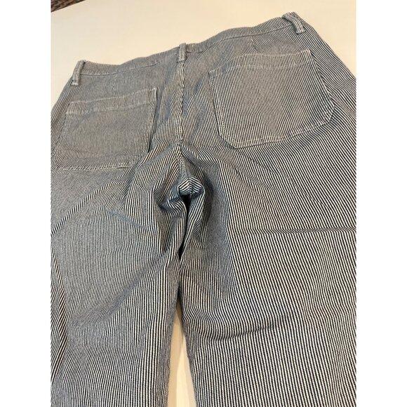 Vintage Hickory Stripe Carpenter Pants Relaxed Fit Blue & White Cotton Mens Size - Picture 5 of 6